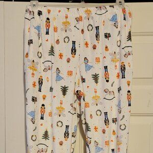 Cuddl Duds Velour Fleece Pajama Pants, Tall Medium, Nutcrackers
